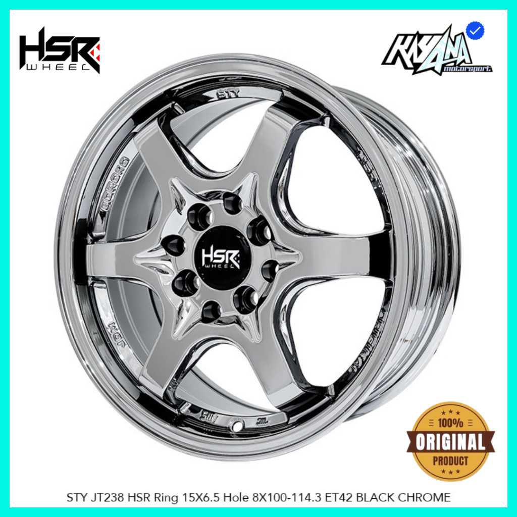 Velg Mobil Te37 Ring 15 Black Chrome Hsr Wheel Sty R15 Untuk Brio Mobilio Sigra Livina Swift Dll