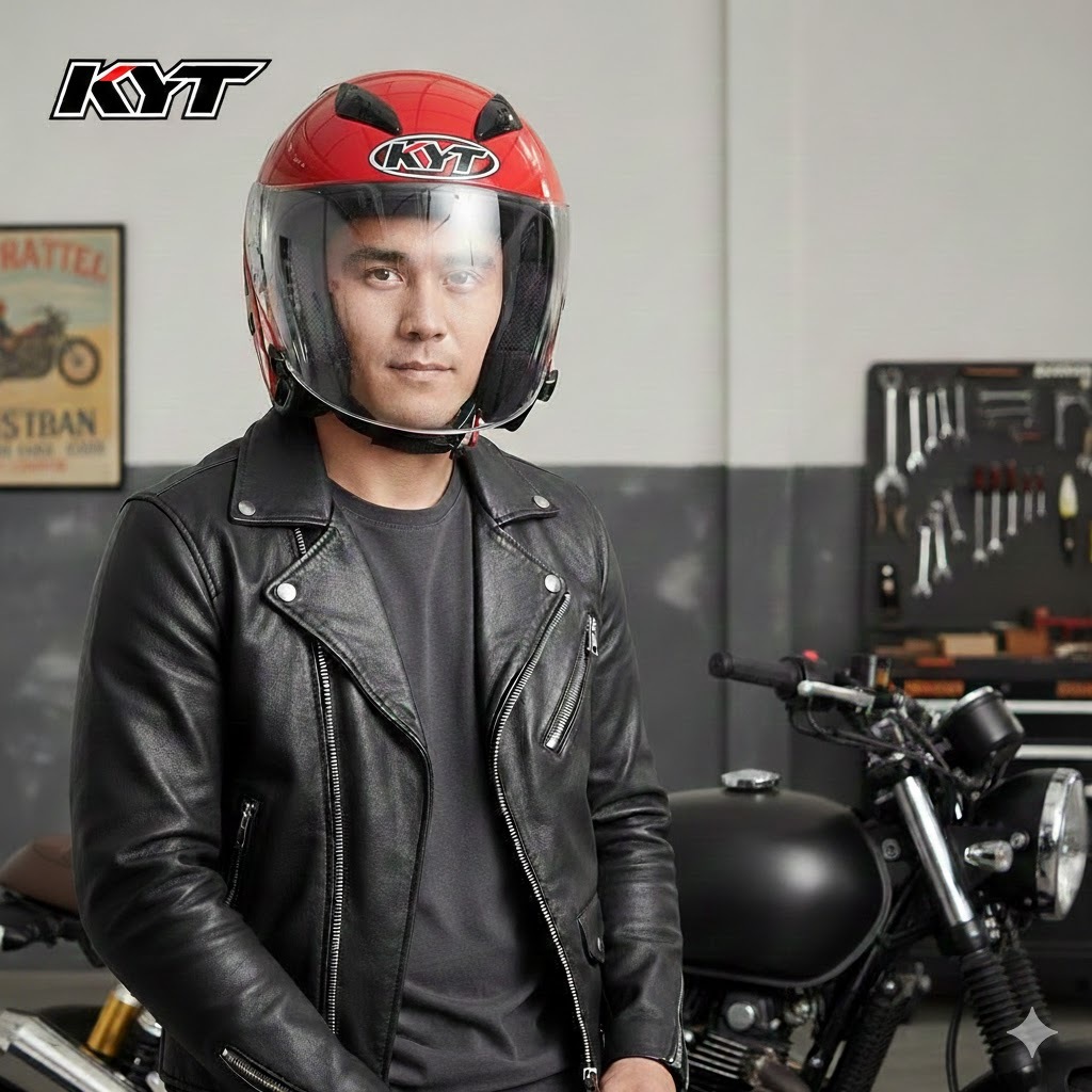 KYT Galaxy Flat R Helm Solid Double Visor ORIGINAL Garansi KYT