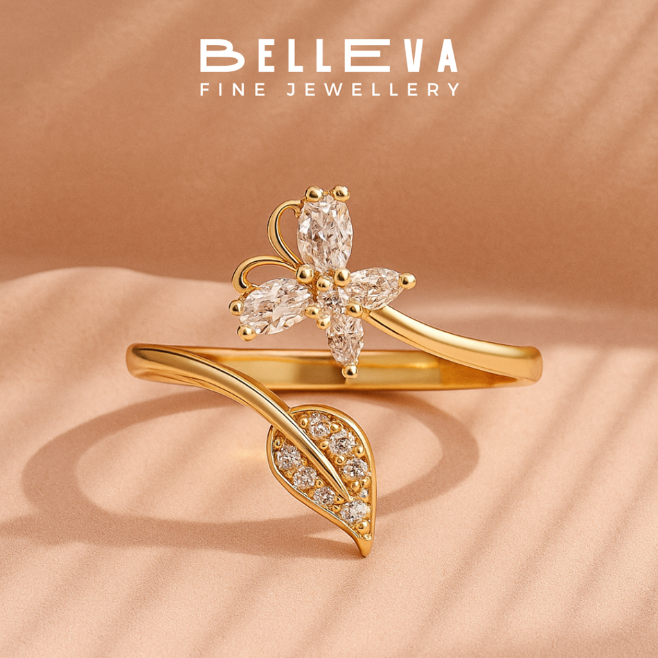 BELLEVA - Jewellery Cincin Minimalis Elegan Perempuan Tidak Mudah Berkarat Titanium Zirkon Jewelry T