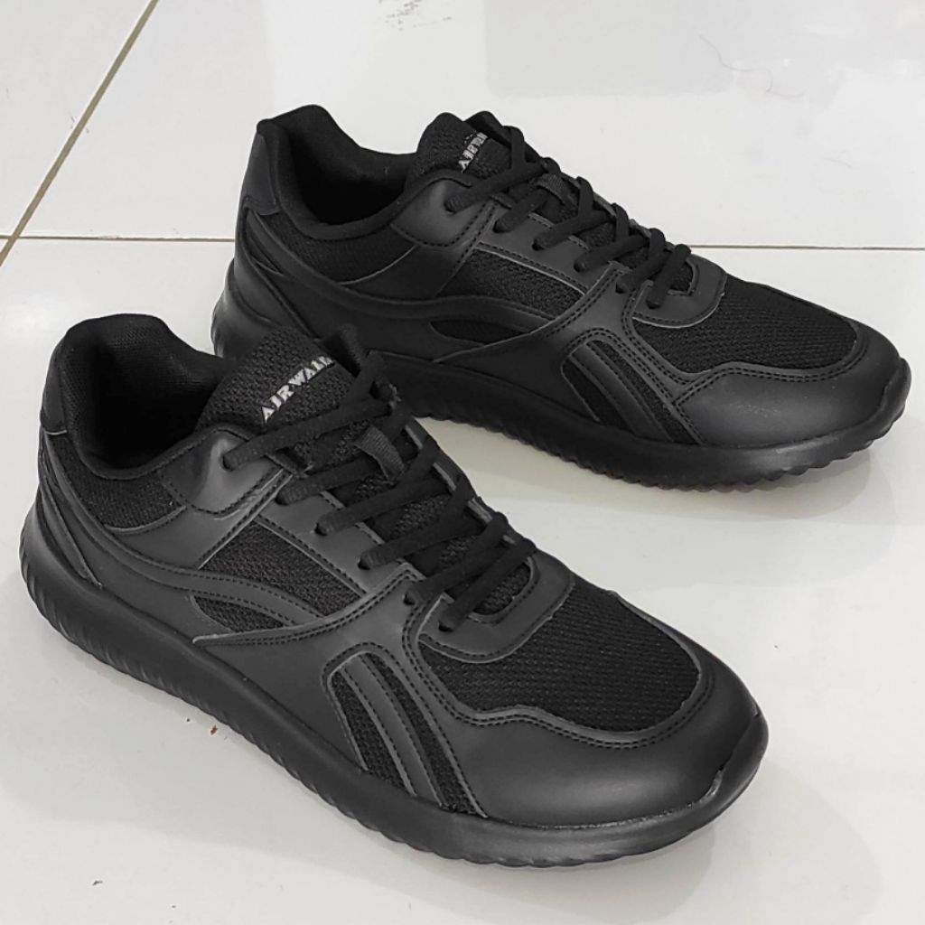 SEPATU SEKOLAH SNEAKERS AIRWALK AllBlack Original  *LIMITED STOCK *COCOK SEPATU SEKOLAH & KERJA