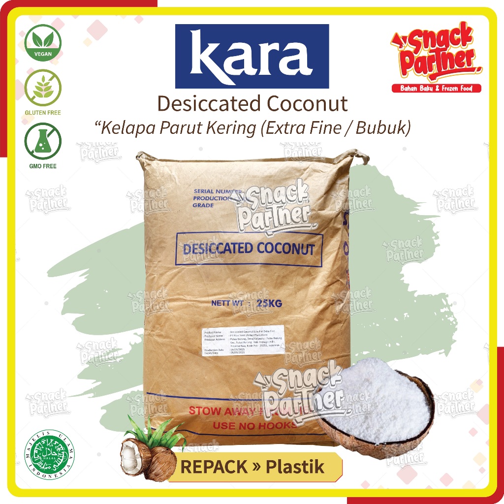KELAPA PARUT KERING Rendah Lemak - (FINE / HALUS) (EXTRA FINE / BUBUK) Repack 1 KG - Low Fat Desicca