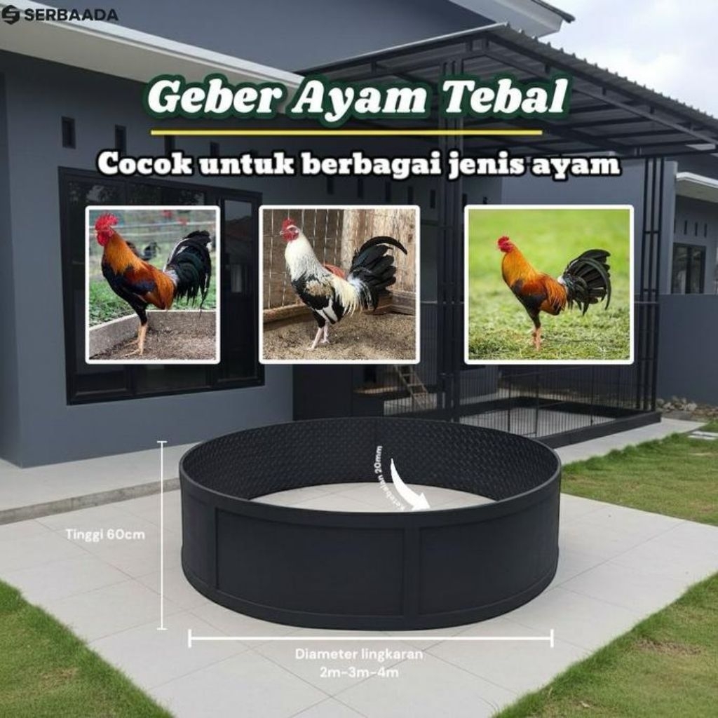 Geber ayam aduan, ring arena ayam 2 m, 2.5 m, 3 m, 4 m, 5 m, 6 meter bahan spon eva