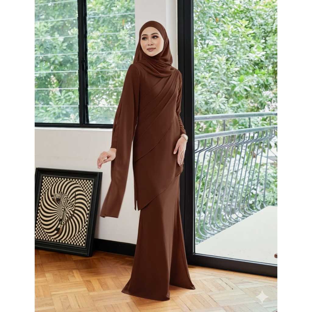 Evelina Dress Kurung Set Pashmina Dress Bridesmaid Ceruty Babydoll Gamis Malaysia Mermaid Raya Mewah