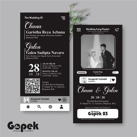 Undangan Pernikahan Simple Elegan Murah Free Foto Series Gopek BW