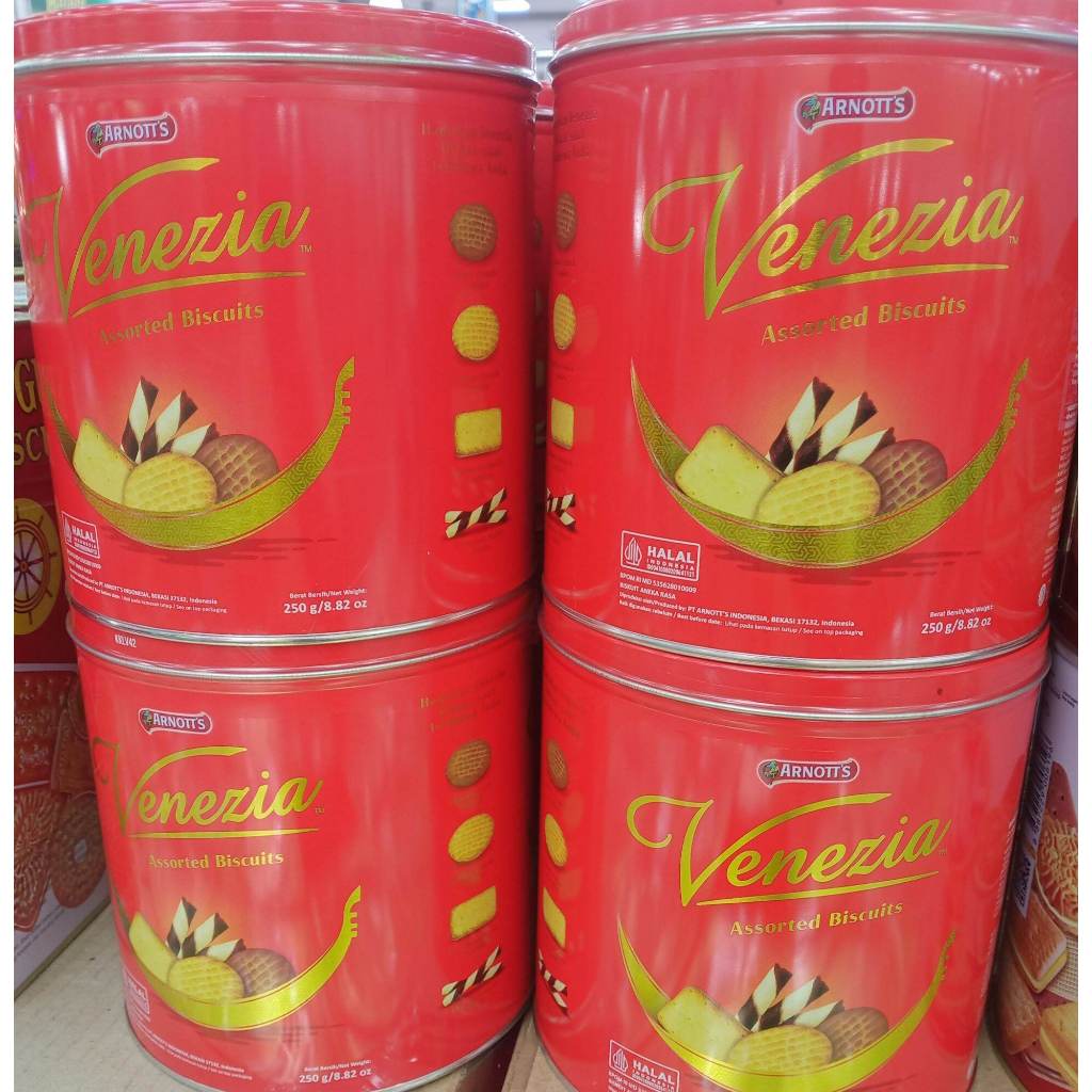 Arnotts Venezia Assorted Biscuits 250 Gram Biskuit Kaleng