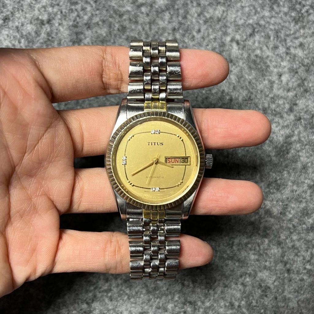 Jual jam tangan titus automatic gold original