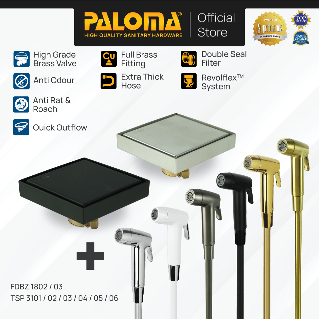 PALOMA Paket Toilet Shower Jet Washer Jet Shower Bidet Spray Cebok Kloset Closet WC ABS BREZIO Floor