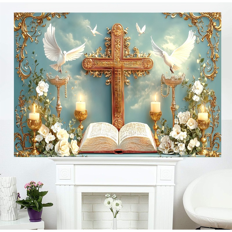 Latar Belakang Kain Acara Perjamuan Kudus Pertama BaruDekorasi Tempat Acara, Kain Gantung Dinding, S