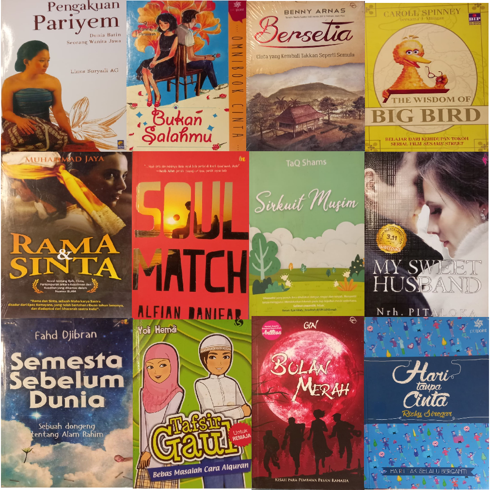 Novel preloved ori bagus : Pariyem, Hati tanpa cinta, Bulan merah dll