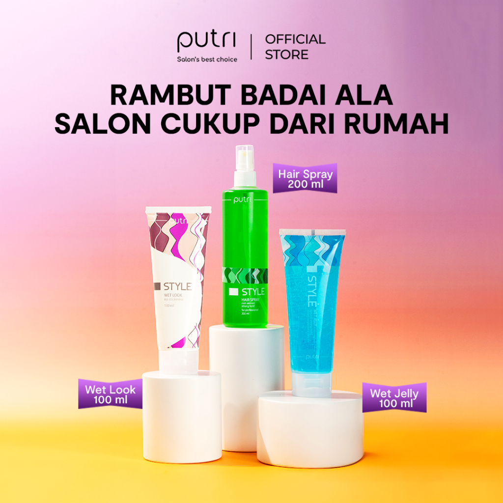 [PAKET STYLING ALA SALON] Putri Paket Syling Rambut Badai Ala Salon di Rumah | Hair Spray/Styling Gl