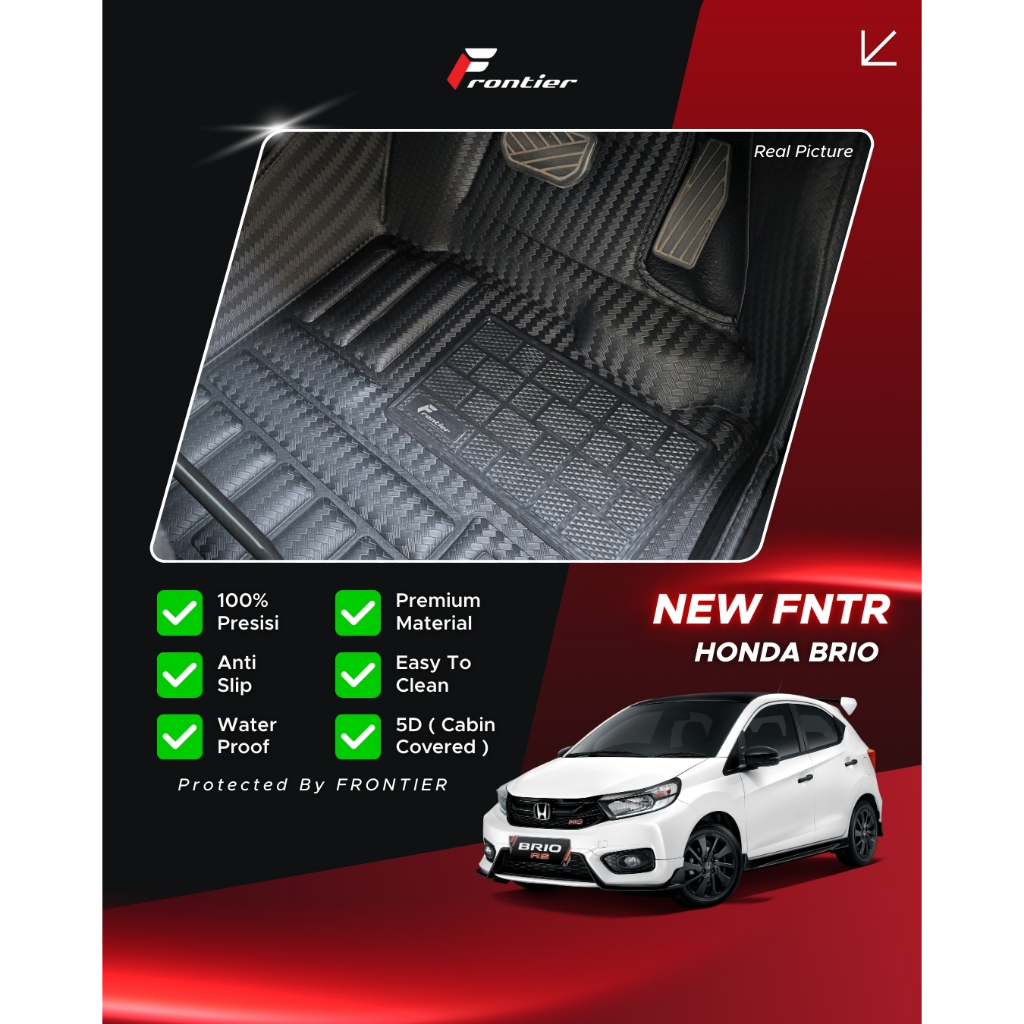 PREORDER Karpet Mobil Frontier FNTR Honda Brio 5D PRESISI,Custom & Anti air | Murah terjangkau