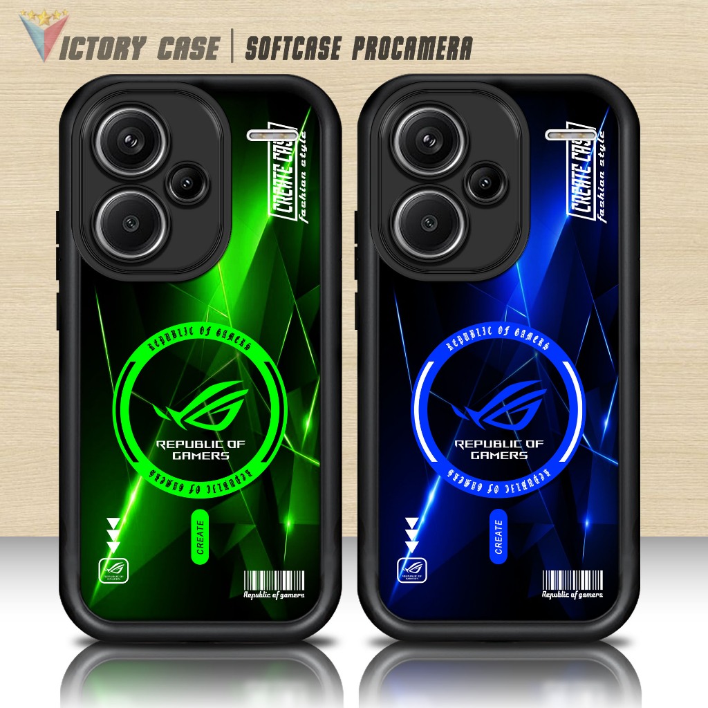 Softcase Glass kaca untuk REDMI NOTE 13 PRO PLUS 5G ROG5 Casing Handphone Case Procamera