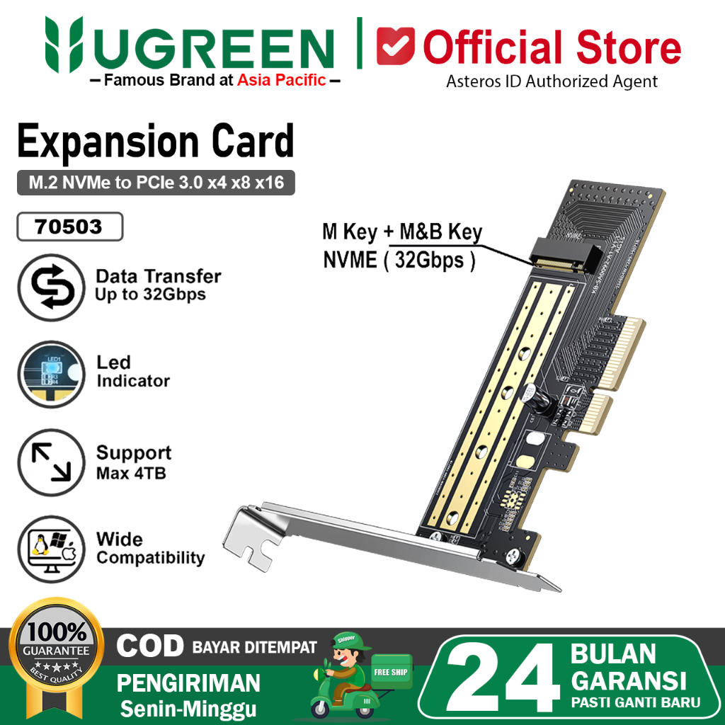 UGREEN Adapter Pcie Ke M2 Nvme Pci Express 32gbps Pci-E X4/X8/X16 SSD