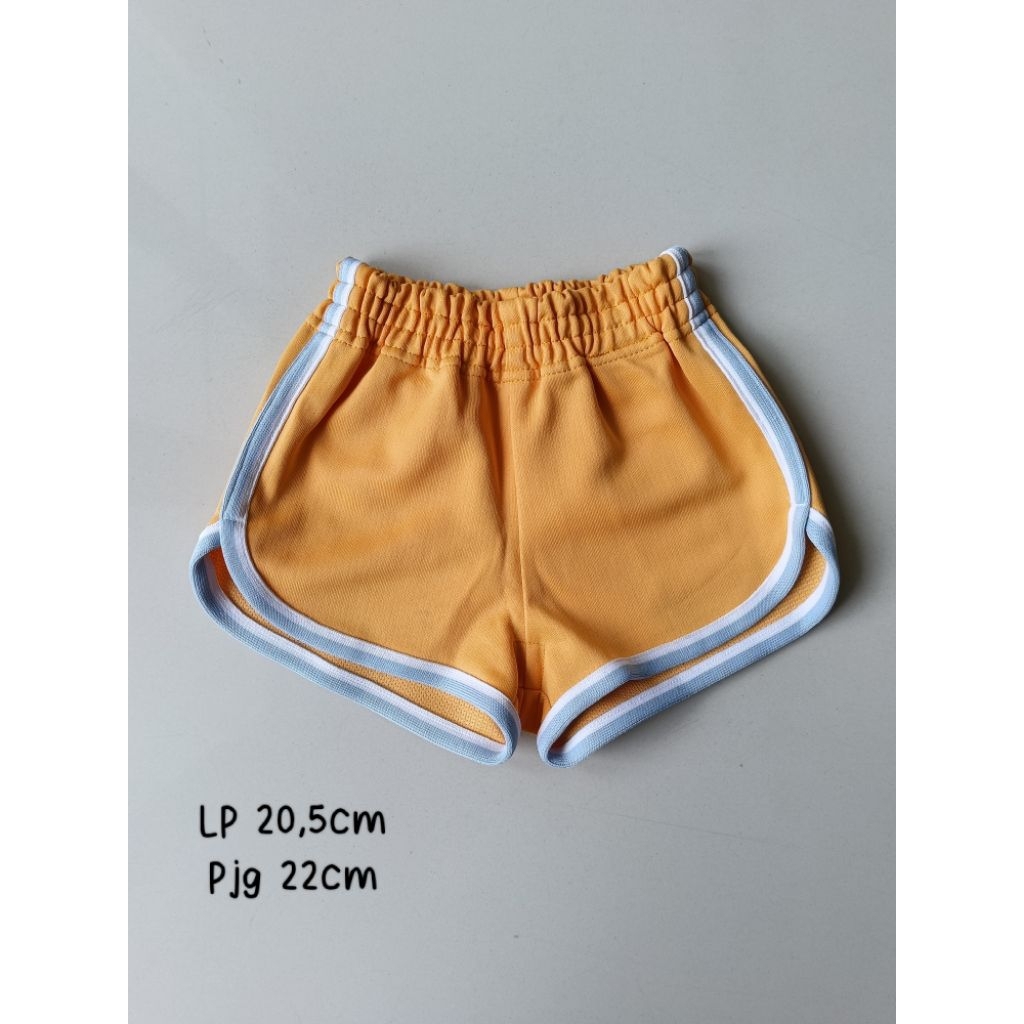 [ size 2-3T] Preloved bawahan celana pendek olahraga anak cowok cewek orange asics like new