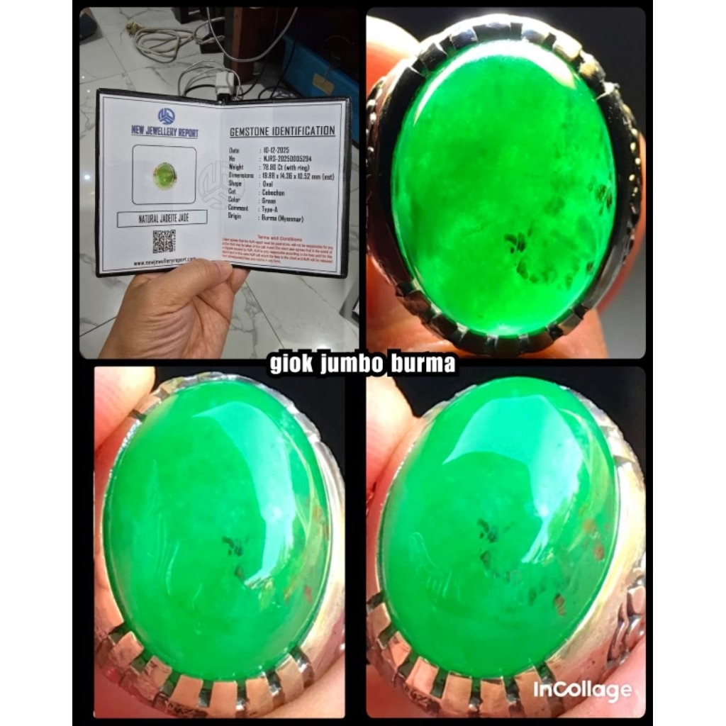 BATU GIOK BURMA MYANMAR SUPER ( WARNA IJO DAUN )