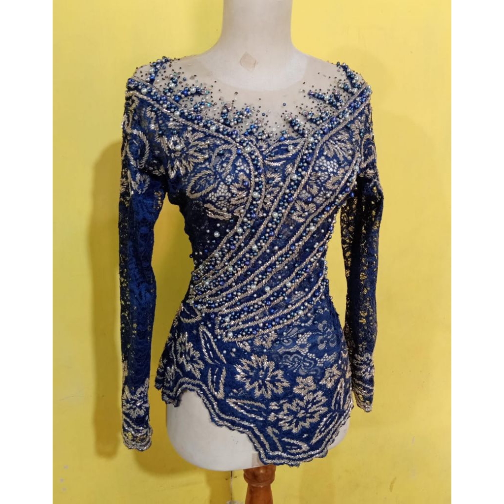 preloved kebaya payet navy