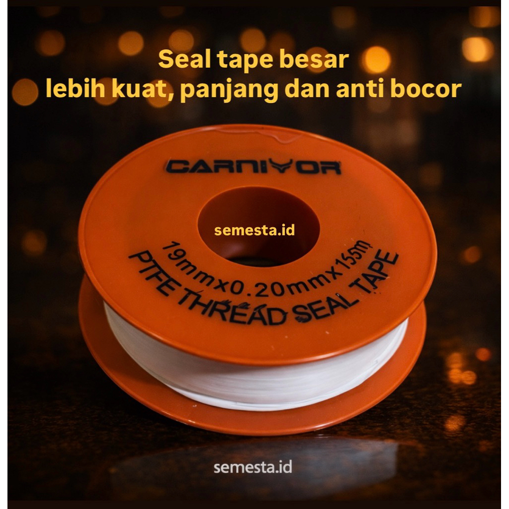 Seal Tape Jumbo 19mm x 15 Meter / Seal Tape Besar – Lakban Putih Teflon Anti Bocor, Perekat Pipa Air