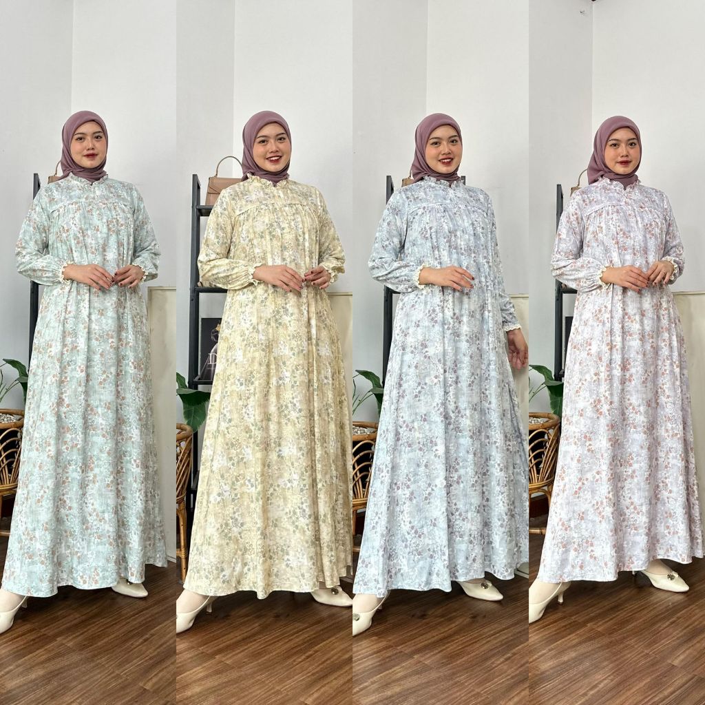 Gamis Etnik Zaida & Viscos Dress Floral By Arendy