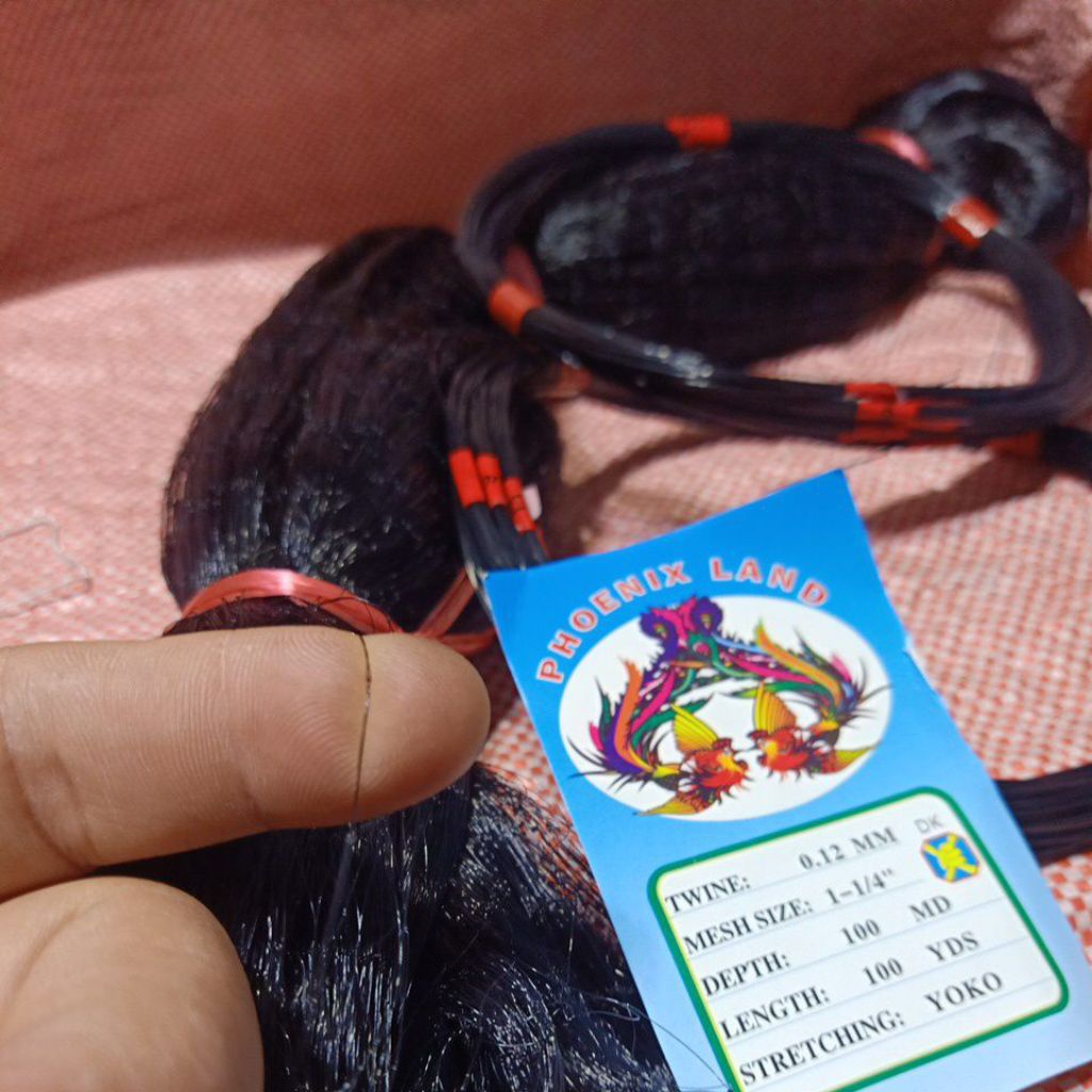 012 Jaring burung hitam 1¼" tinggi 3 meter 100 /100 bonus 2 ikat senar hitam buat burung sebesar emp