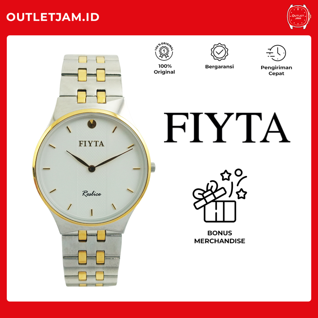 Jam Tangan Original FIYTA JOYART GENT QUARTZ ROSE GOLD SS BRACELET