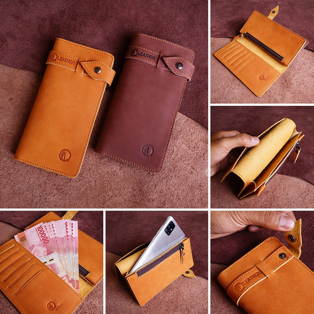 DOMPET LIPAT PANJANG UNISEX FASHIONCRAZY HORSE PREMIUM ORIGINAL QI LEATHER KF00