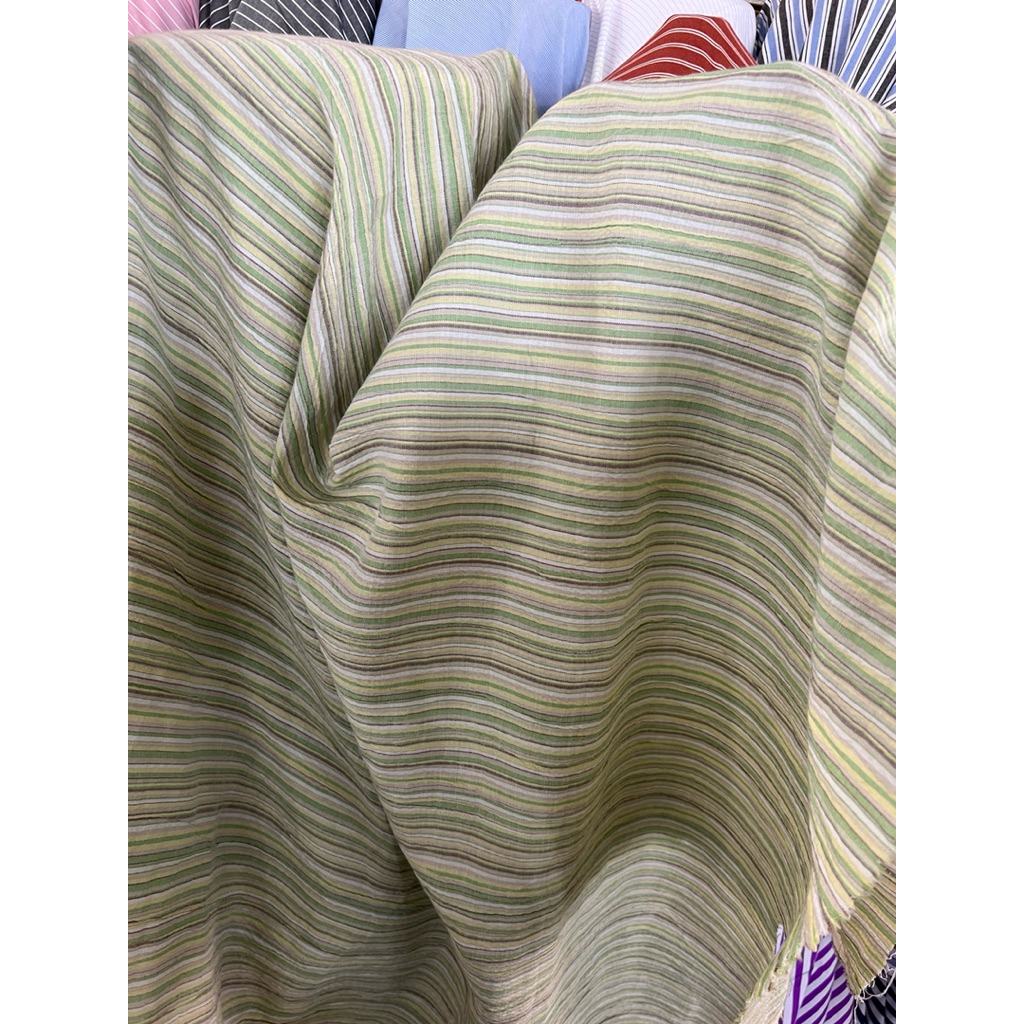 Kain katun crinkle salur tebal bagus (harga setengah meter)