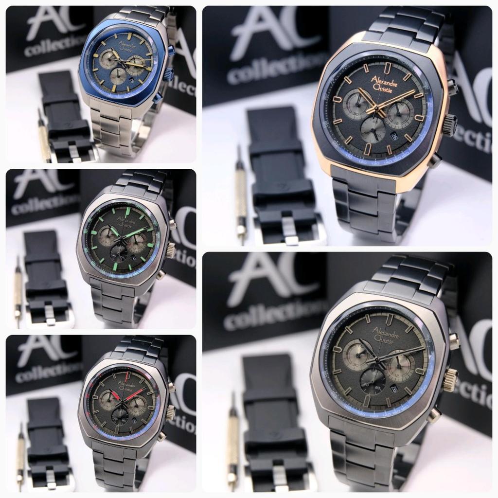 JAM TANGAN PRIA ALEXANDRE CHRISTIE AC 6666 / AC6666 / 6666 PAKET FREE TALI DAN OBENG ORIGINAL - rose