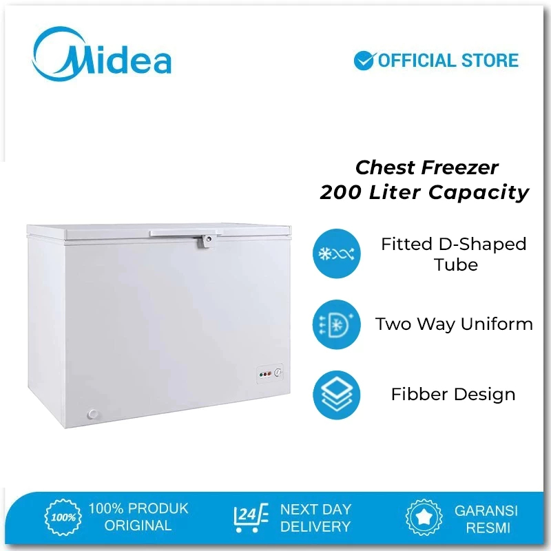 MIDEA HS 258CK CHEST FREEZER KAPASITAS 200 LITER KULKAS BOX 285CK Midea Chest Freezer HS-258CK BATAM