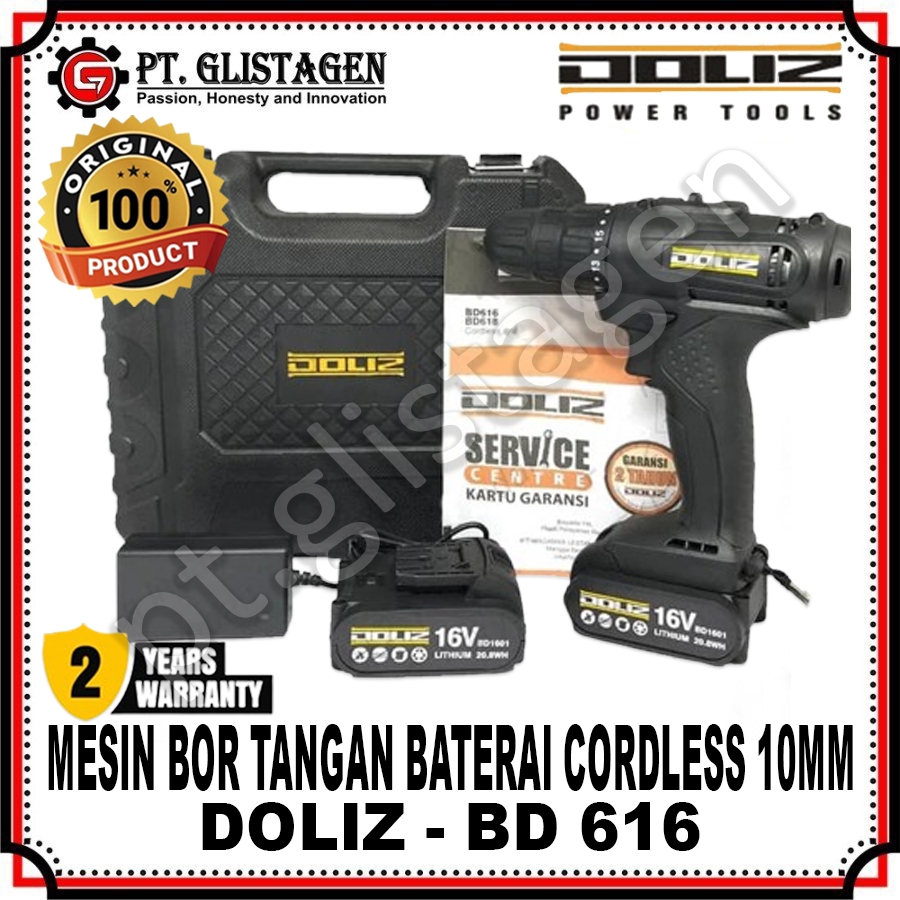 DOLIZ BD616 Mesin Bor Tangan Electric Drill Bor Cordless Drill Baterai 16V DOLIZ BD 616  BD-616 BD61