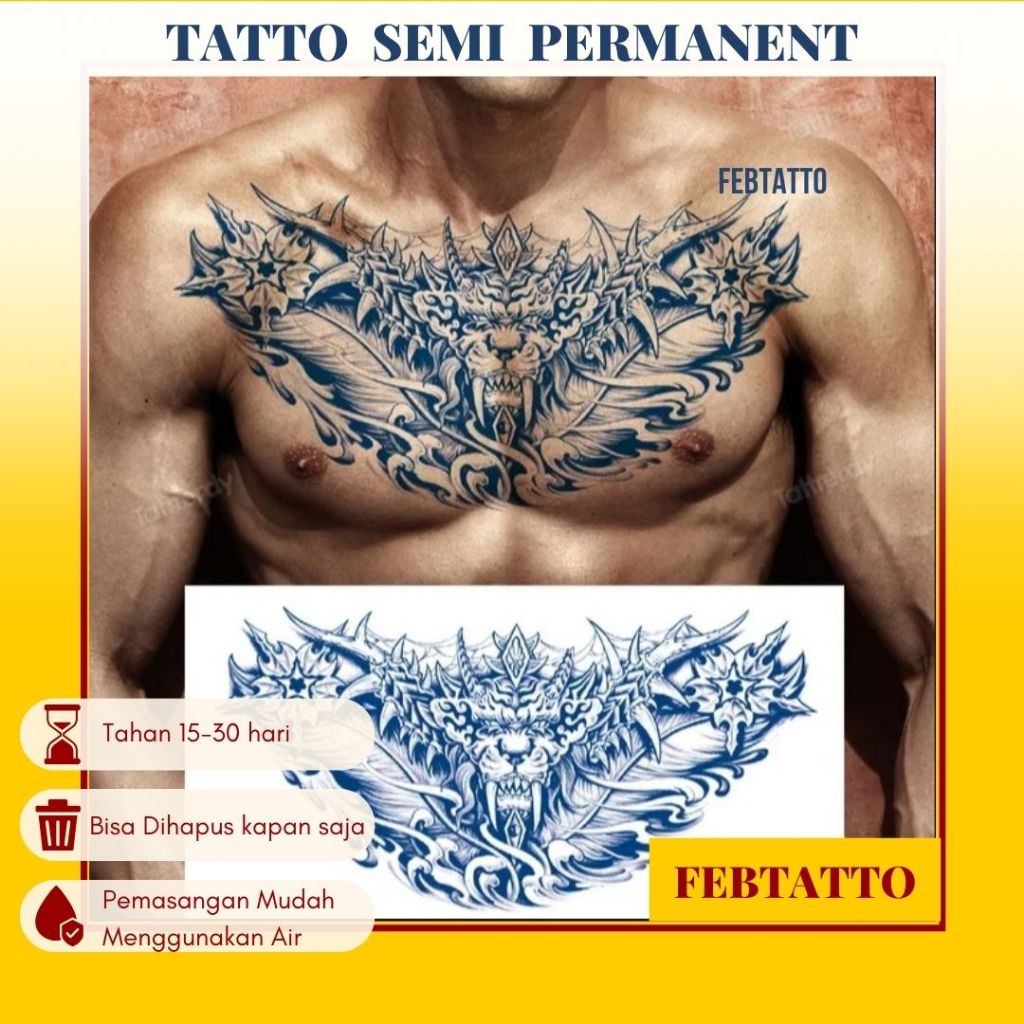 FRUIT INK Temporary Tattoo Full Chest Semi Permanent Motif Aesthetic Tattoo Temporary Tattoo Sticker