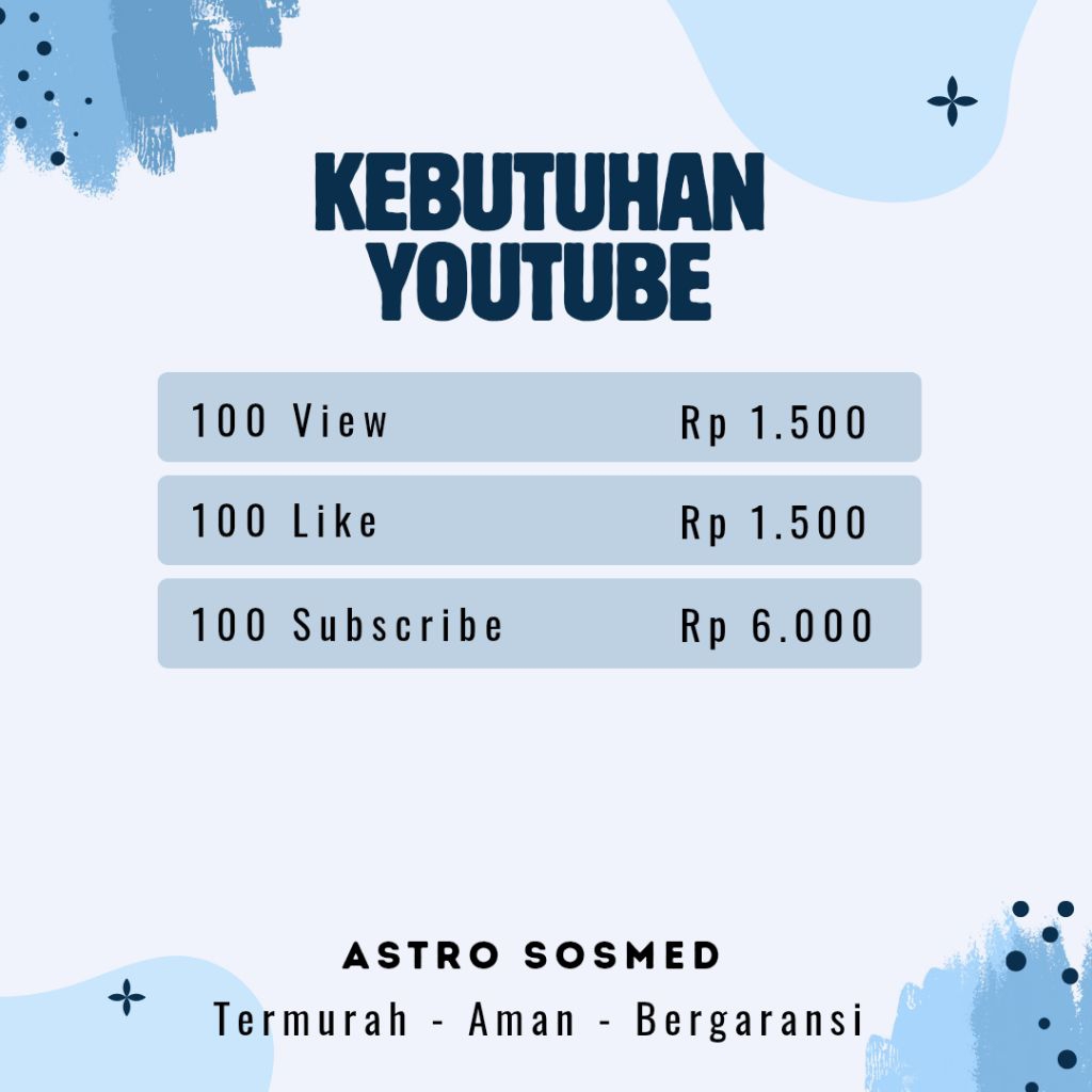 Subscribe Like View YouTube Real Permanen - Termurah - Bergaransi - Aman