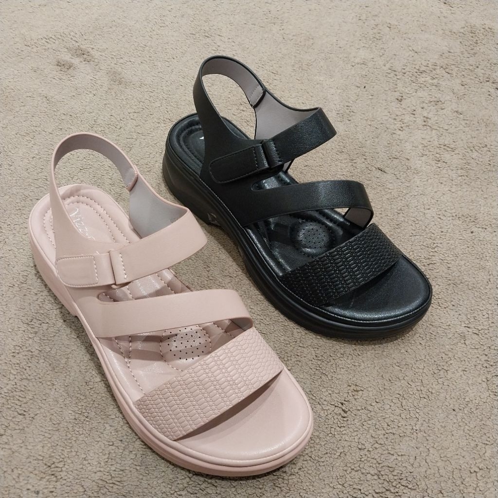 VIZZANO sandal tali wanita wedges 3cm ringan ori