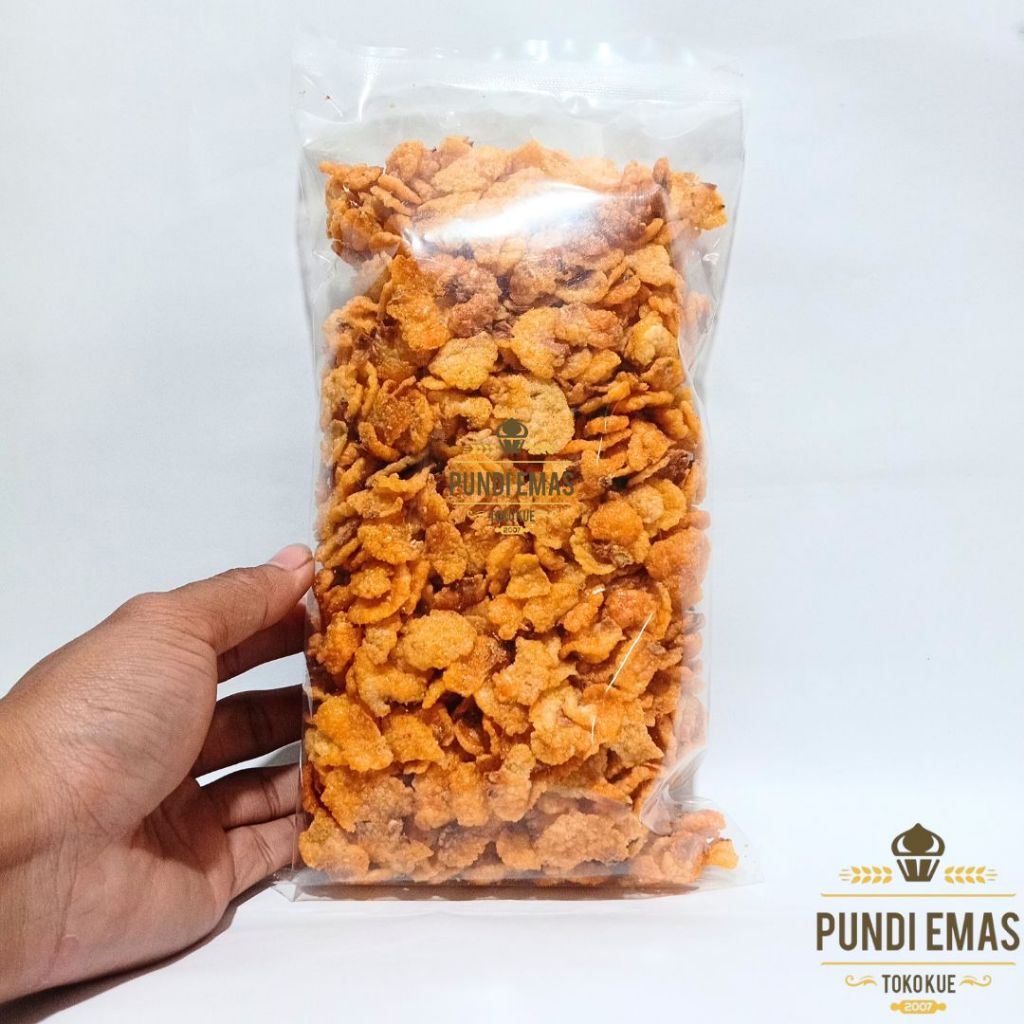 Jagung Geprek 250Gr Keripik Jagung Rasa Pedas Manis Emping Jagung Kiloan Emping