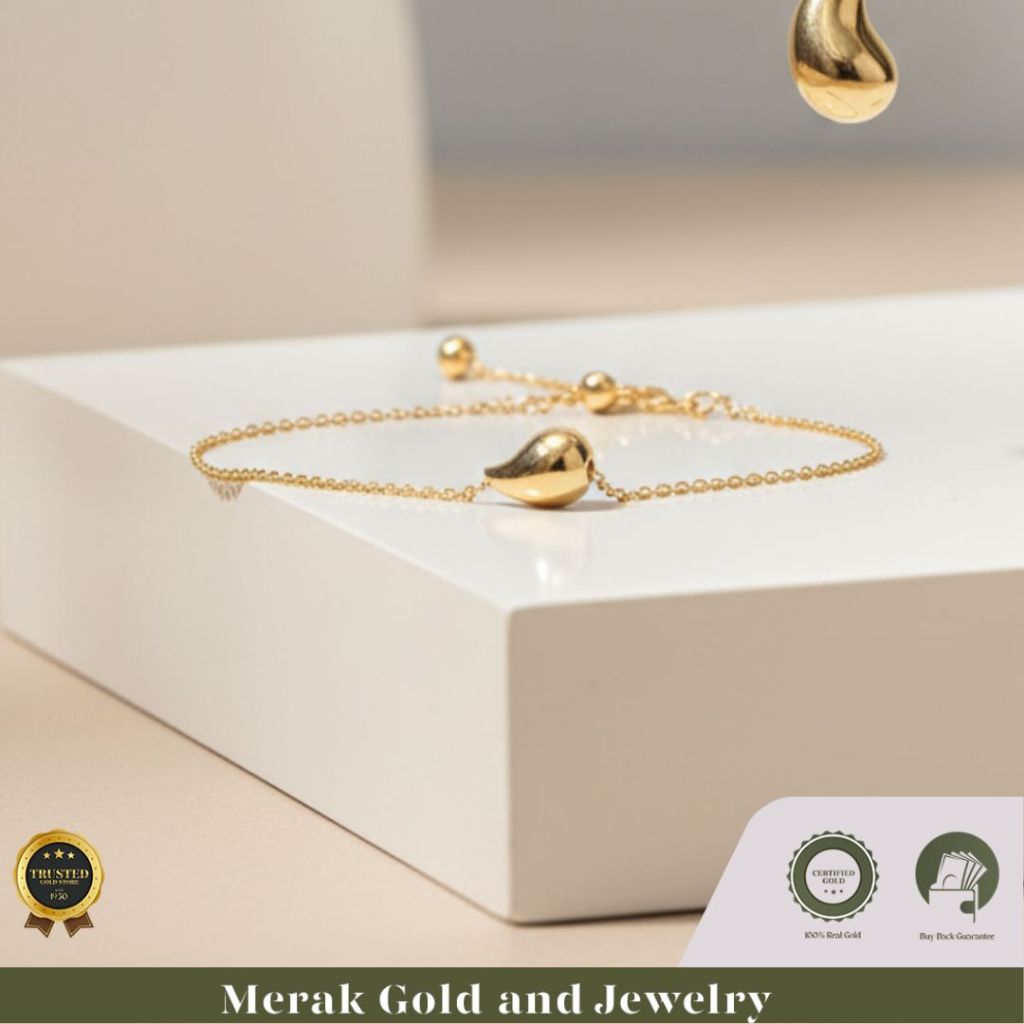 Merak Gold - Gelang Gold / Bracelet Serut Bottega - Emas Tua Kadar 16K