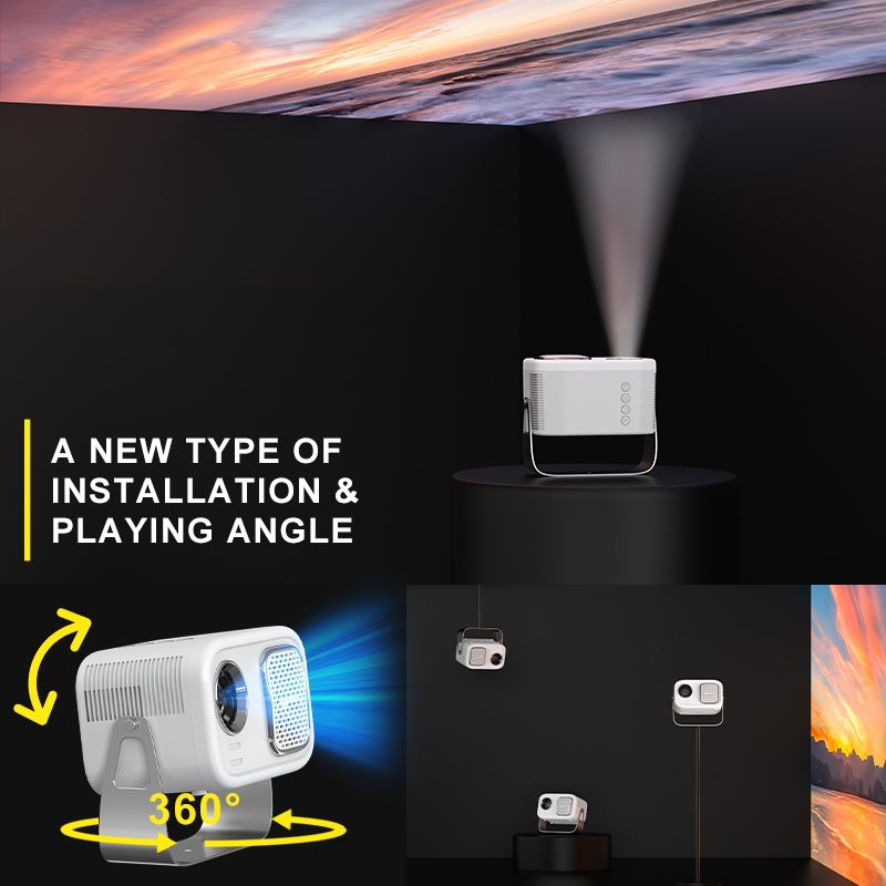 QIAOLET Proyektor Mini K1A Android 11os Projector 8000 Lumens Konek Hp Laptop Smart LCD Proyektor
