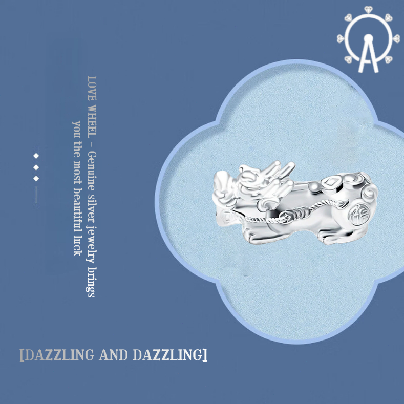 LOVE WHEEL{S999 Pure Silver Product}Aksesori Pi Xiu Perak Murni 999 | Simbol Keberuntungan & Rezeki 