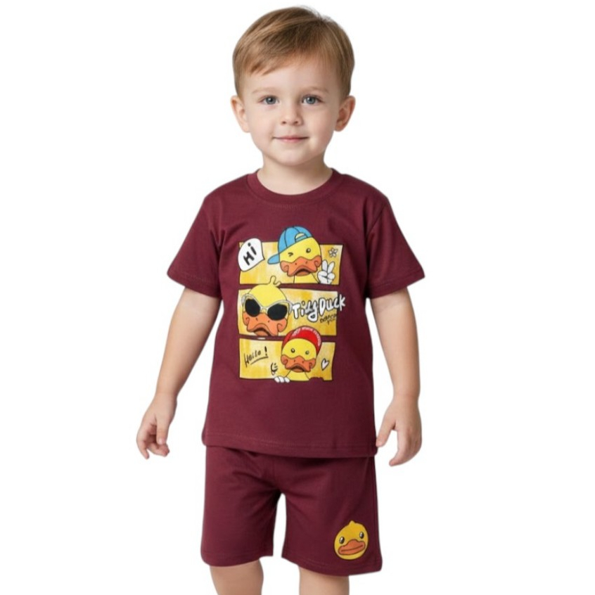 Baju Setelan Anak Laki Laki Dan Perempuan Bebek Tidy Duck BISA COD