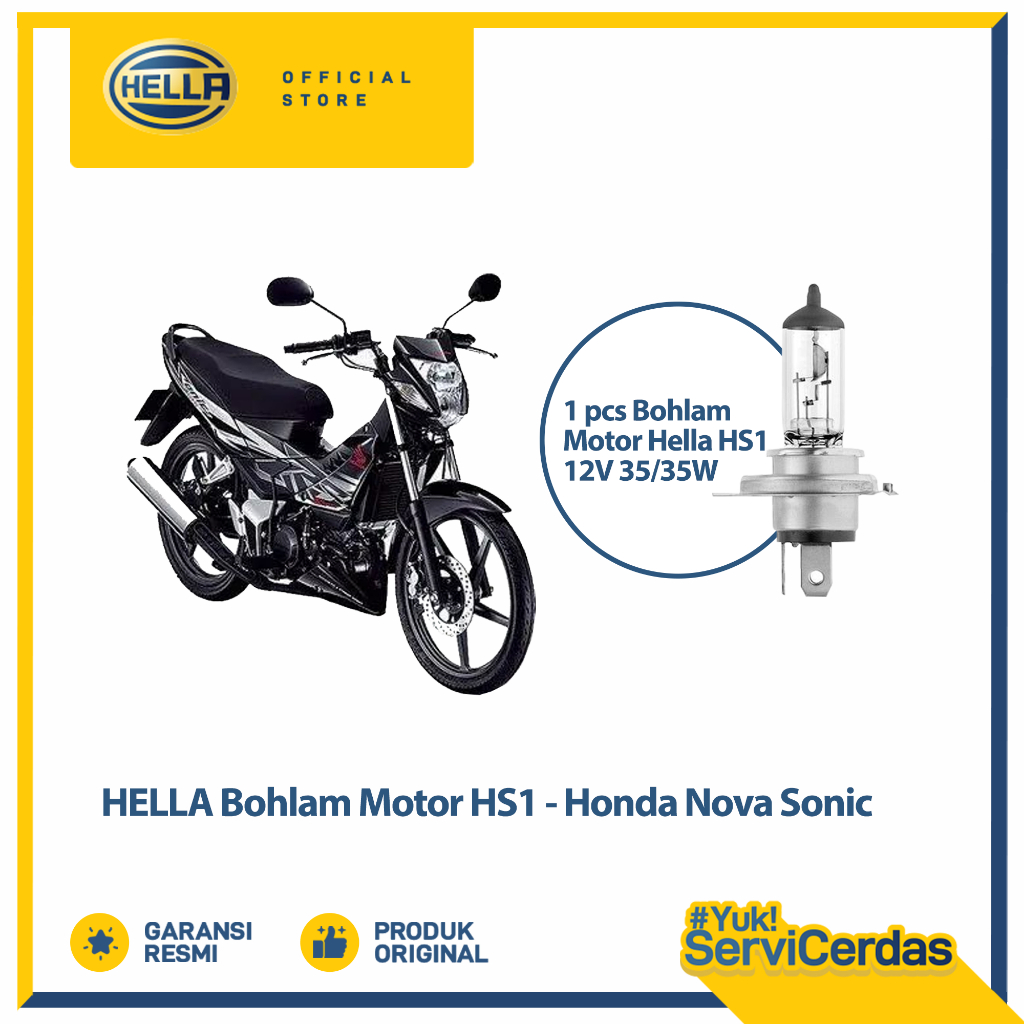 Bohlam Motor Hella Honda Nova Sonic HS1 12V 35/35W PX43T Standard - Lampu motor