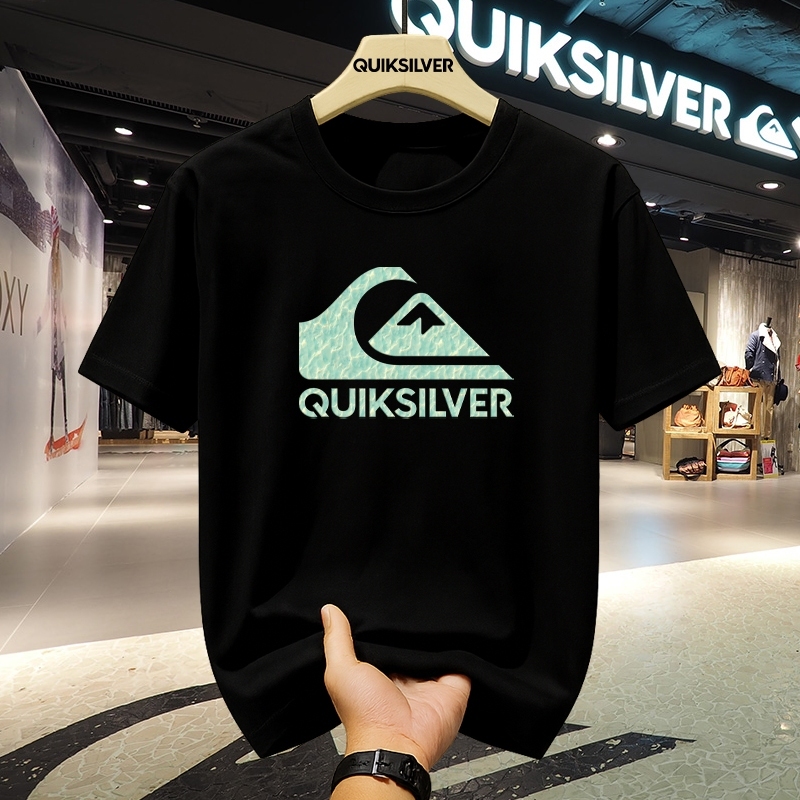 COD~Kaos Pria Quiksilver Original - Kaos katun premium bergaya selancar ikonik, lengan pendek dengan