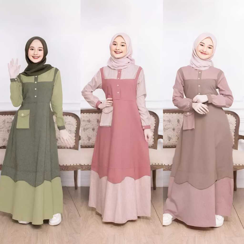 Gamis Anak Perempuan Umur 11 12 13 14 16 18 tahun 2 Ukuran Model Simpel 2026 Lebaran Remaja