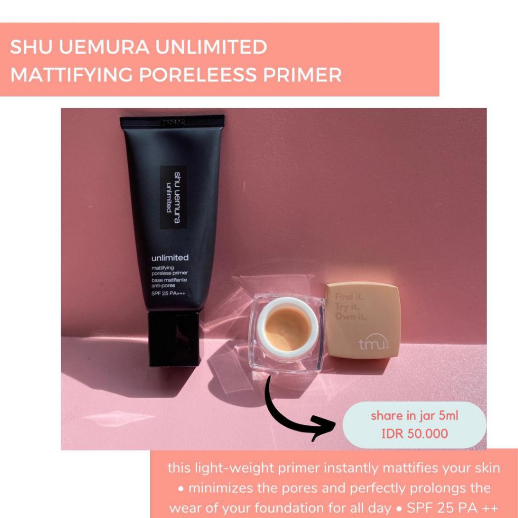 [ORIGINAL 100% SHARE IN JAR] UEMURA Unlimited Mattifying Porelees Primer