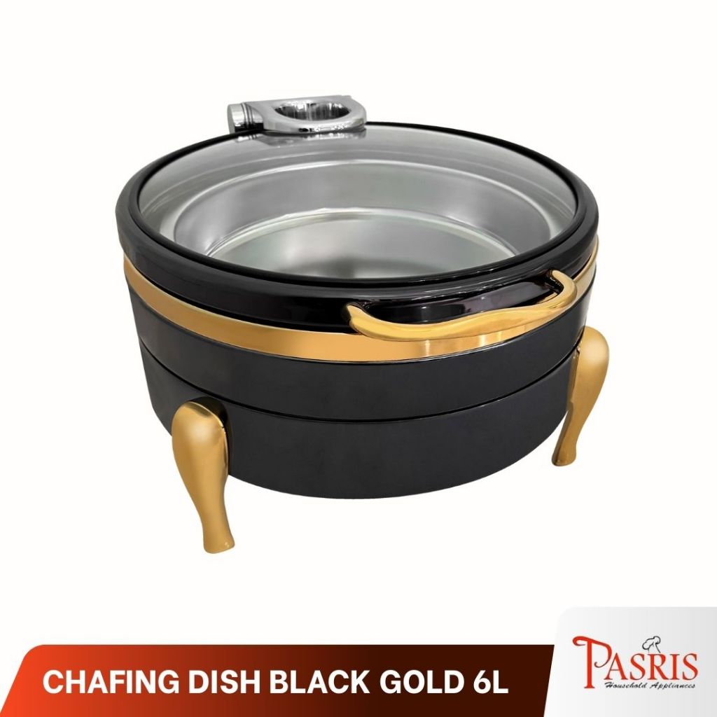 Ellane round induction 6 liter black gold chafing dish bulat