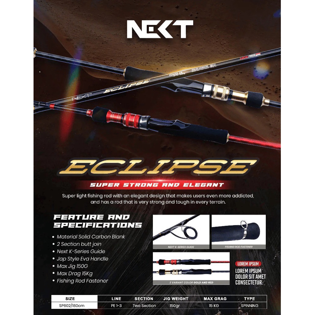Joran jigging Joran Laut dasaran Next Eclipse carbon solid