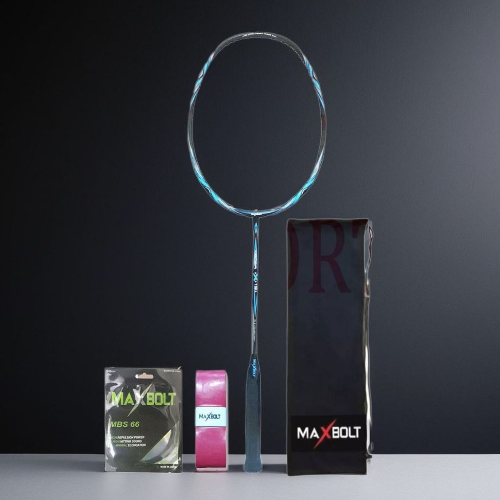 Raket Badminton Maxbolt Nezer X19 Bonus Komplit Maxbolt Nezer X19