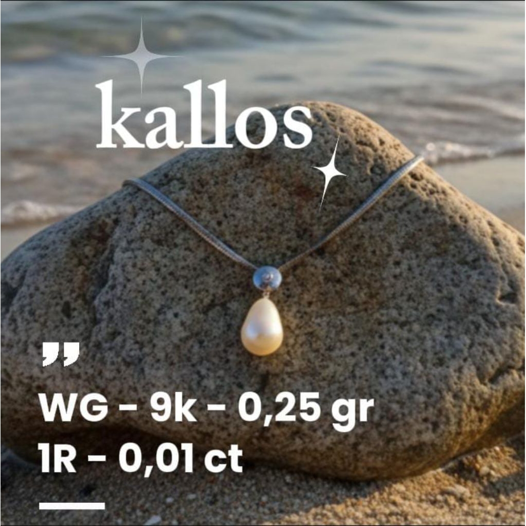 Liontin Mutiara Air Tawar Berlian dan Emas