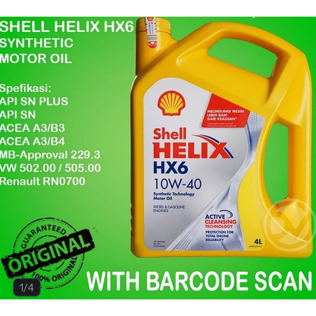oli mobil shell halix hx6 10w40 (4L) original