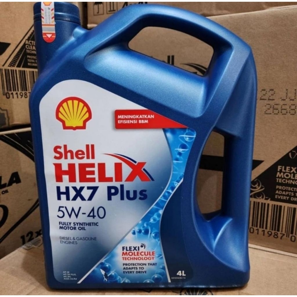 oli mesin mobil shell helix hx7 5w40 original centang hijau