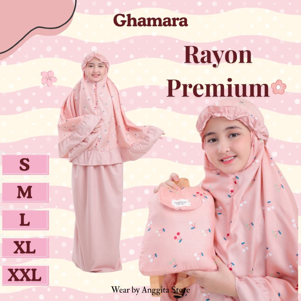 Mukena Anak Premium CELINE | Rayon Premium Adem  Nyaman Tas Gendong Praktis TK-SD Lucu