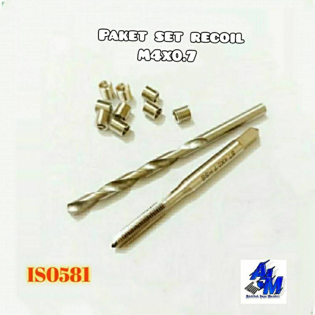 recoil set m4x0.7 paket recoil komplit tap dan mata bor kondisi semua