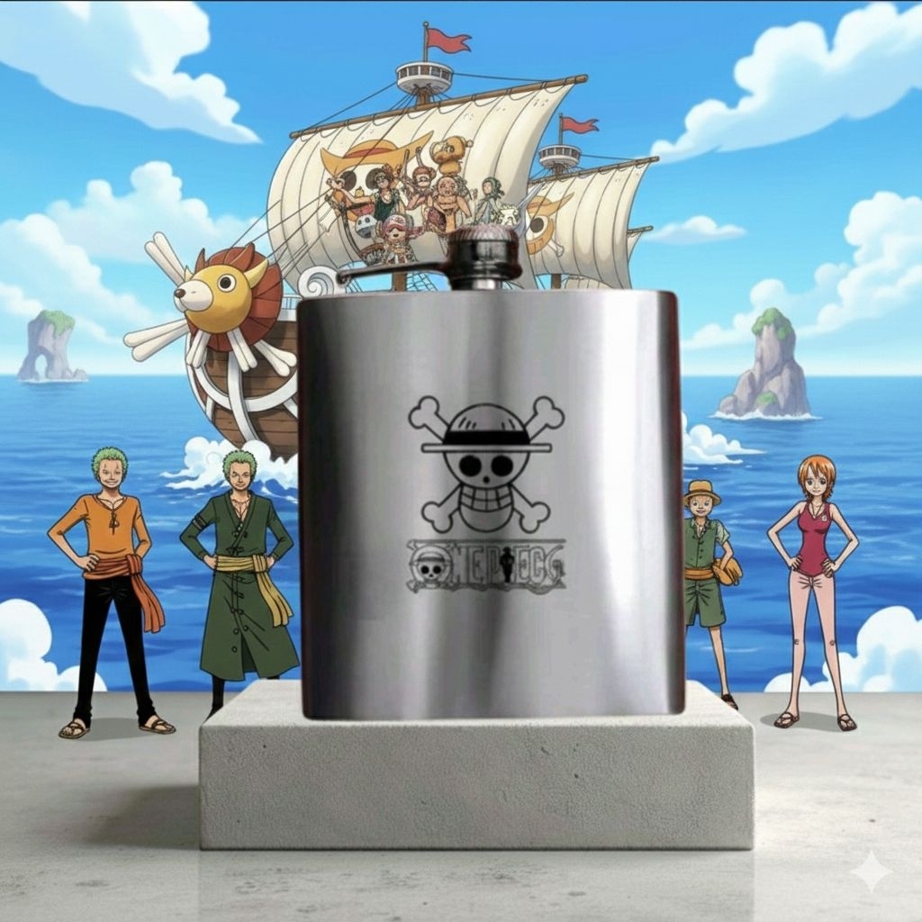 Hip Flask Botol Minum Stainless Keren Logo One Piece Ukuran 6Oz Gratis Grafir Nama
